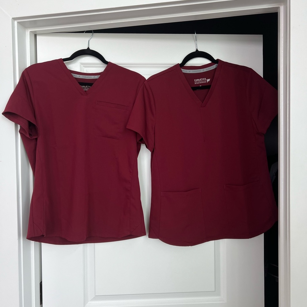 Fabletics Maroon Scrubs Set